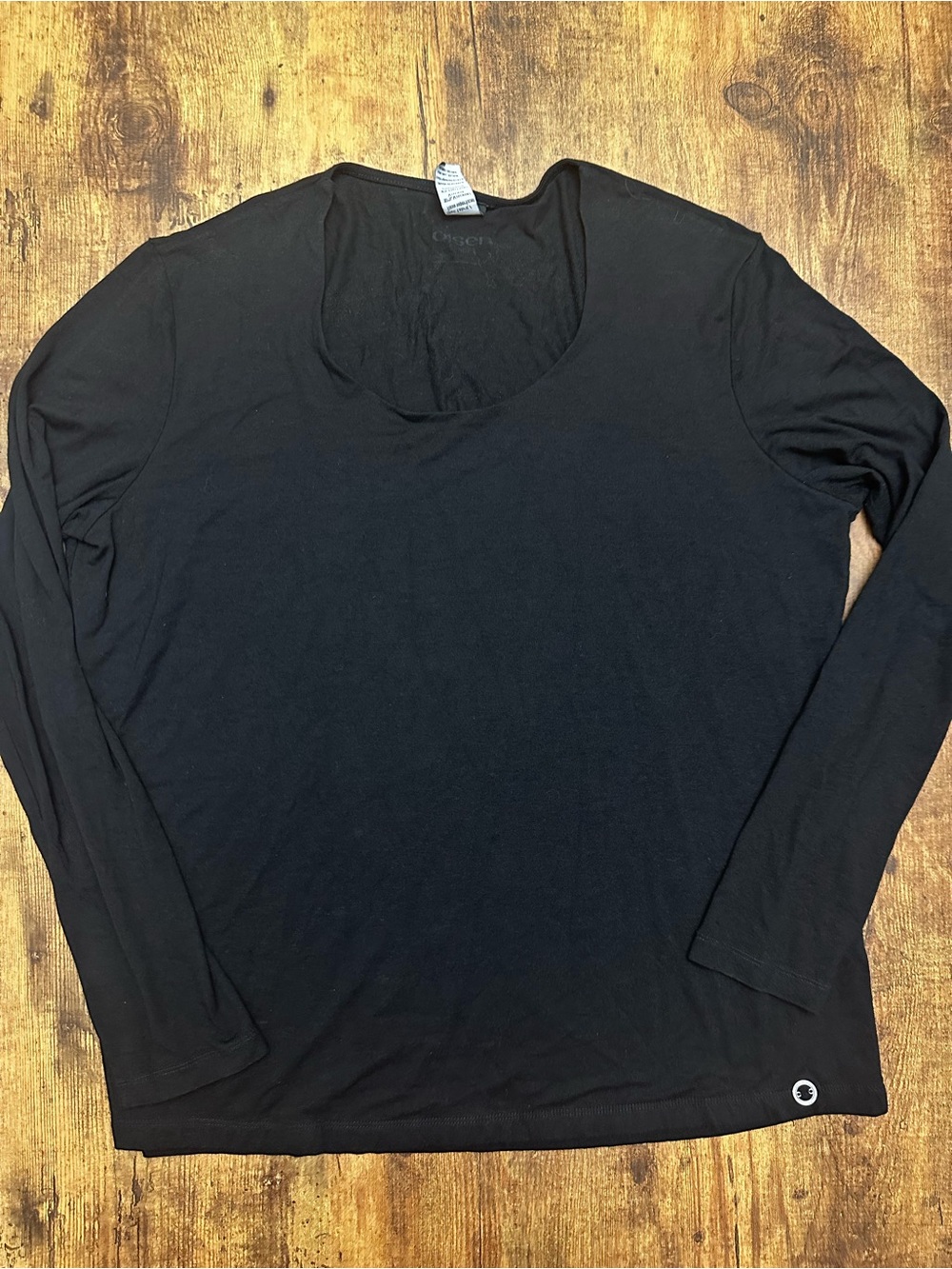 Olsen Europe Women's Black Long-Sleeve Scoop Neck Tee